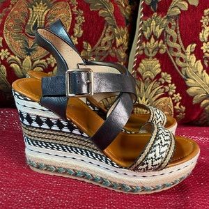 Aztec wedges espadrilles platform shoes size 40